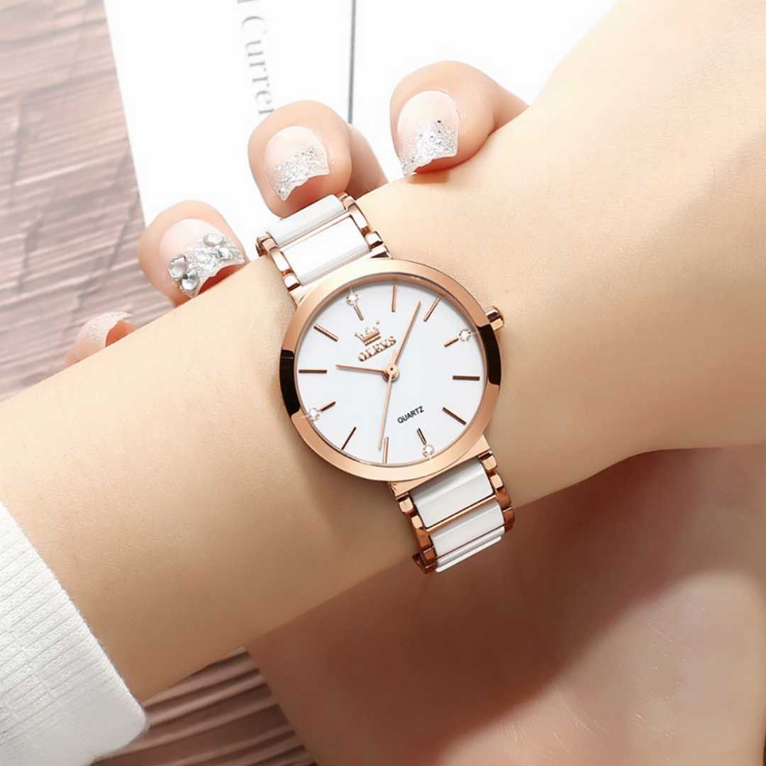 OLEVS,5877,High,Quality,Japanese,Ceramics,Movement,Japan,Quartz